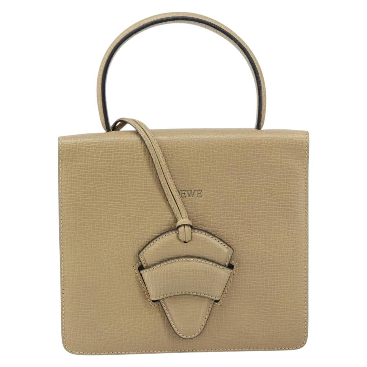 Loewe Barcelona Leather Beige Leather Handbag (Pre-Owned)