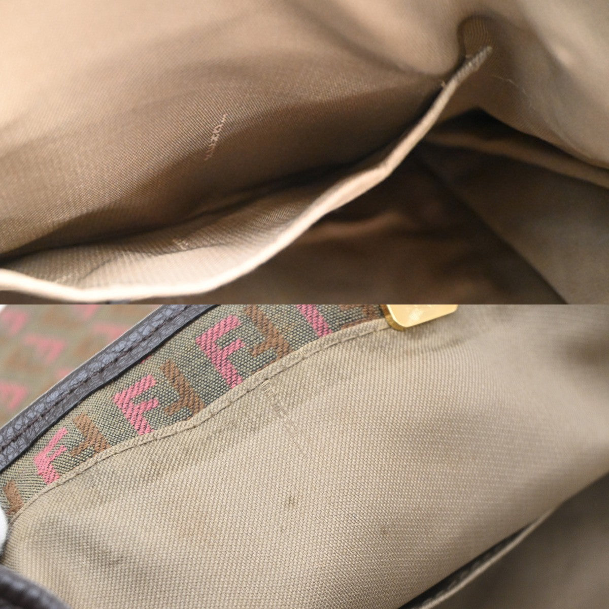 Fendi Vintage Zucchino Canvas Brown Canvas Tote Bag Bag (Pre-Owned)