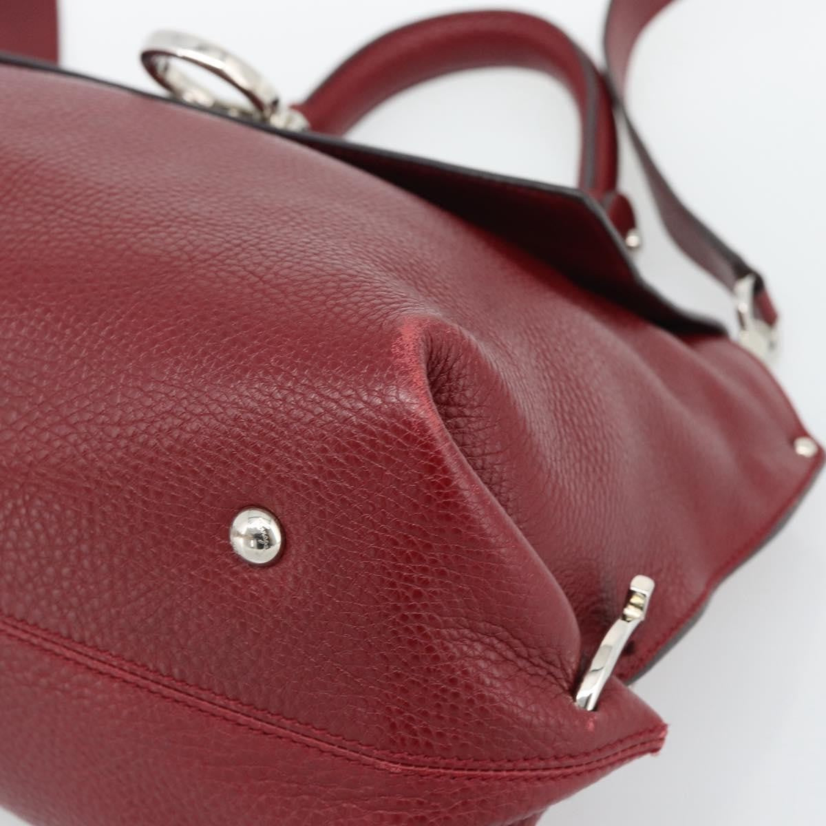 Salvatore Ferragamo Sofia Satchel Leather Red Leather Handbag (Pre-Owned)