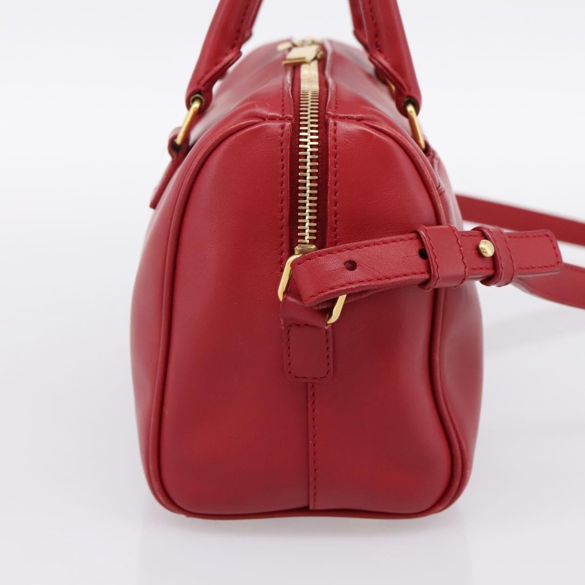Saint Laurent Classic Baby Duffle Leather Red Leather Handbag (Pre-Owned)