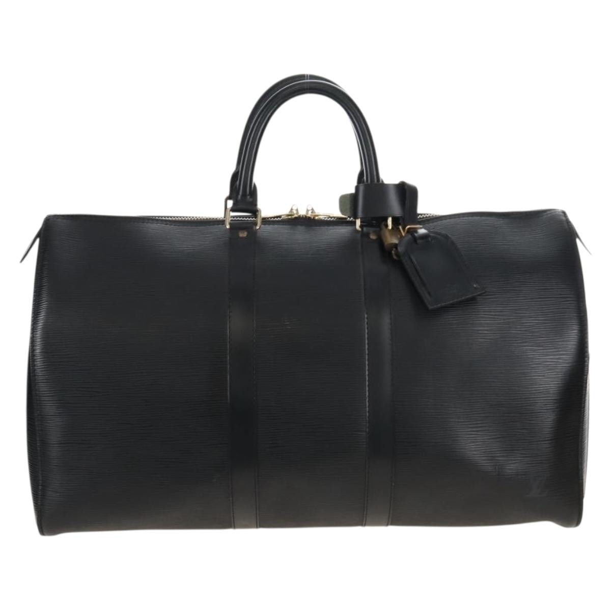Louis Vuitton Keepall Epi Leather Black Leather Travel Bag Bag (Pre-Owned)