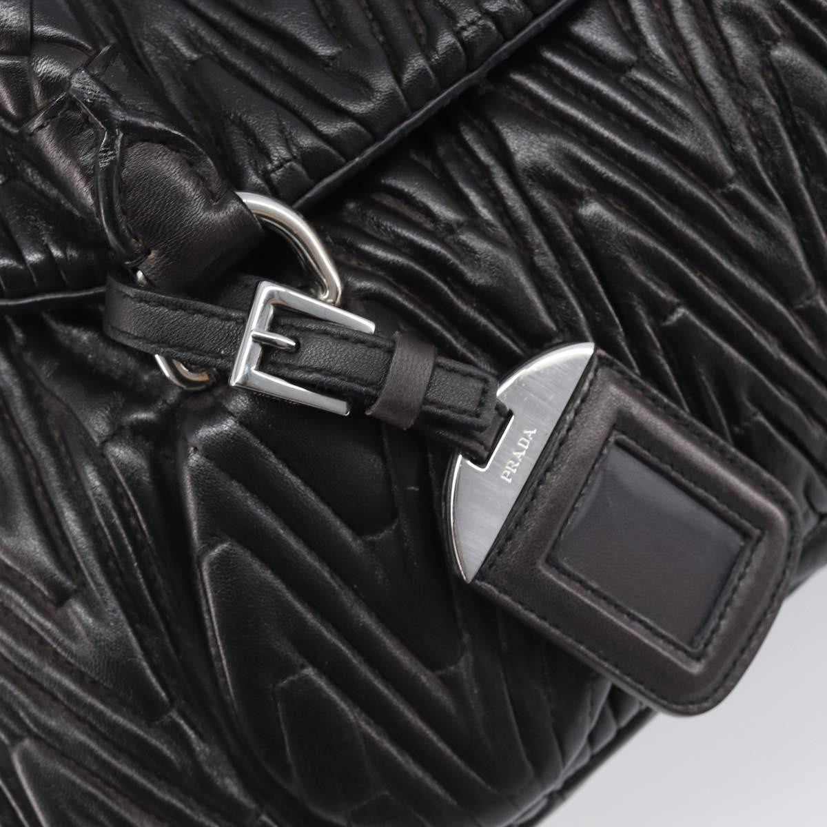 Prada Flap Chevron Nappa Black Leather Shoulder Bag Bag (Pre-Owned)