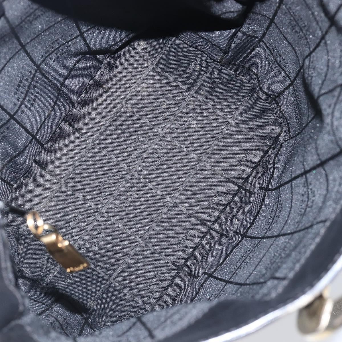 Celine Shoulder Bag Circle Logo Leather Black Leather Shoulder Bag Bag (Pre-Owned)