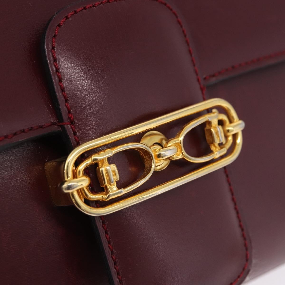 Celine Shoulder Leather Burgundy Leather Shoulder Bag Bag (Pre-Owned)