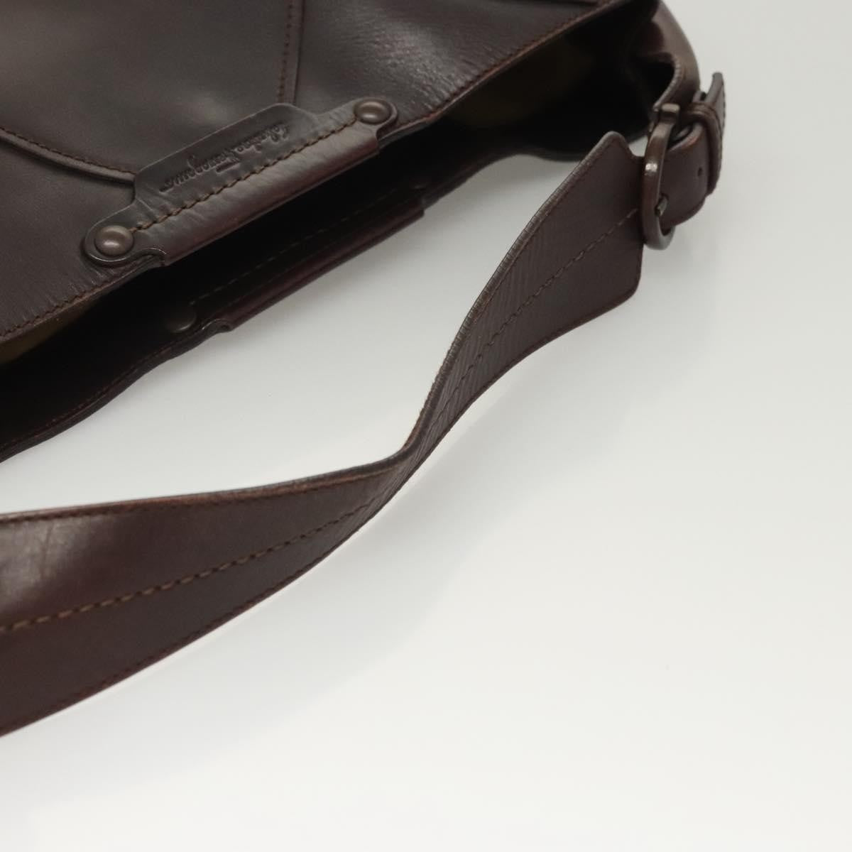 Salvatore Ferragamo Vintage Leather Brown Leather Shoulder Bag Bag (Pre-Owned)