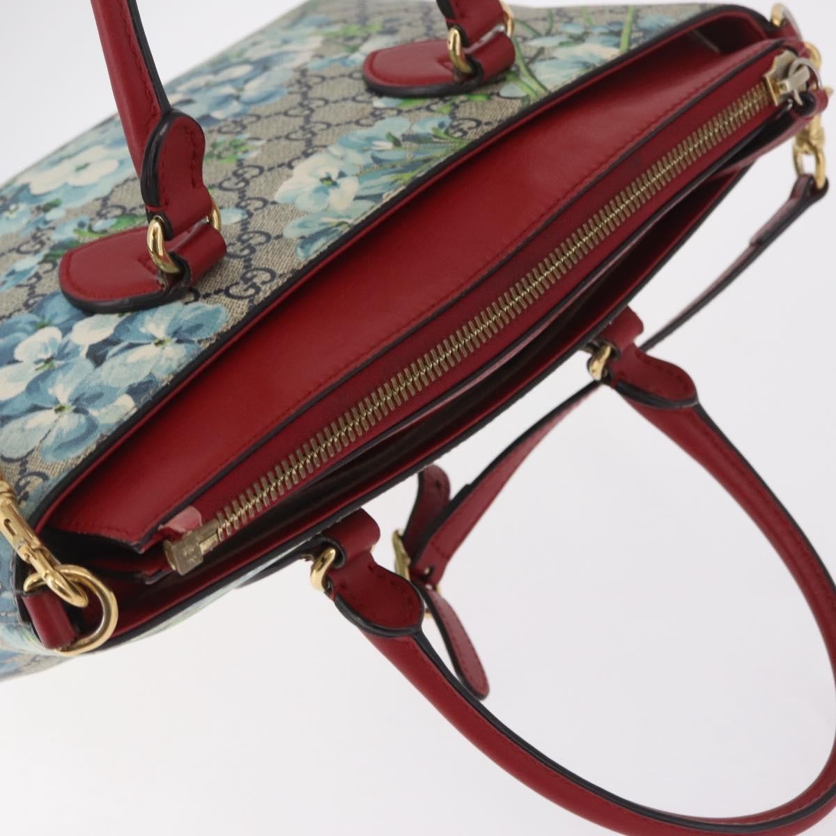 Gucci Linea A Convertible Blooms Print Gg Coated Canvas Navy Canvas Tote Bag Bag (Pre-Owned)