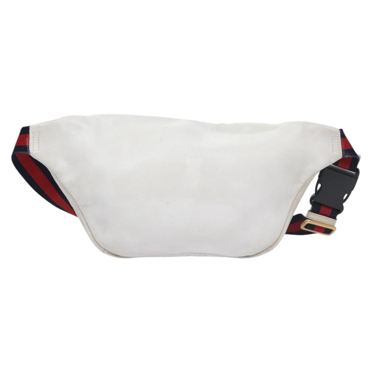 Gucci Logo Belt Printed Leather White Leather Shoulder Bag Bag (Pre-Owned)