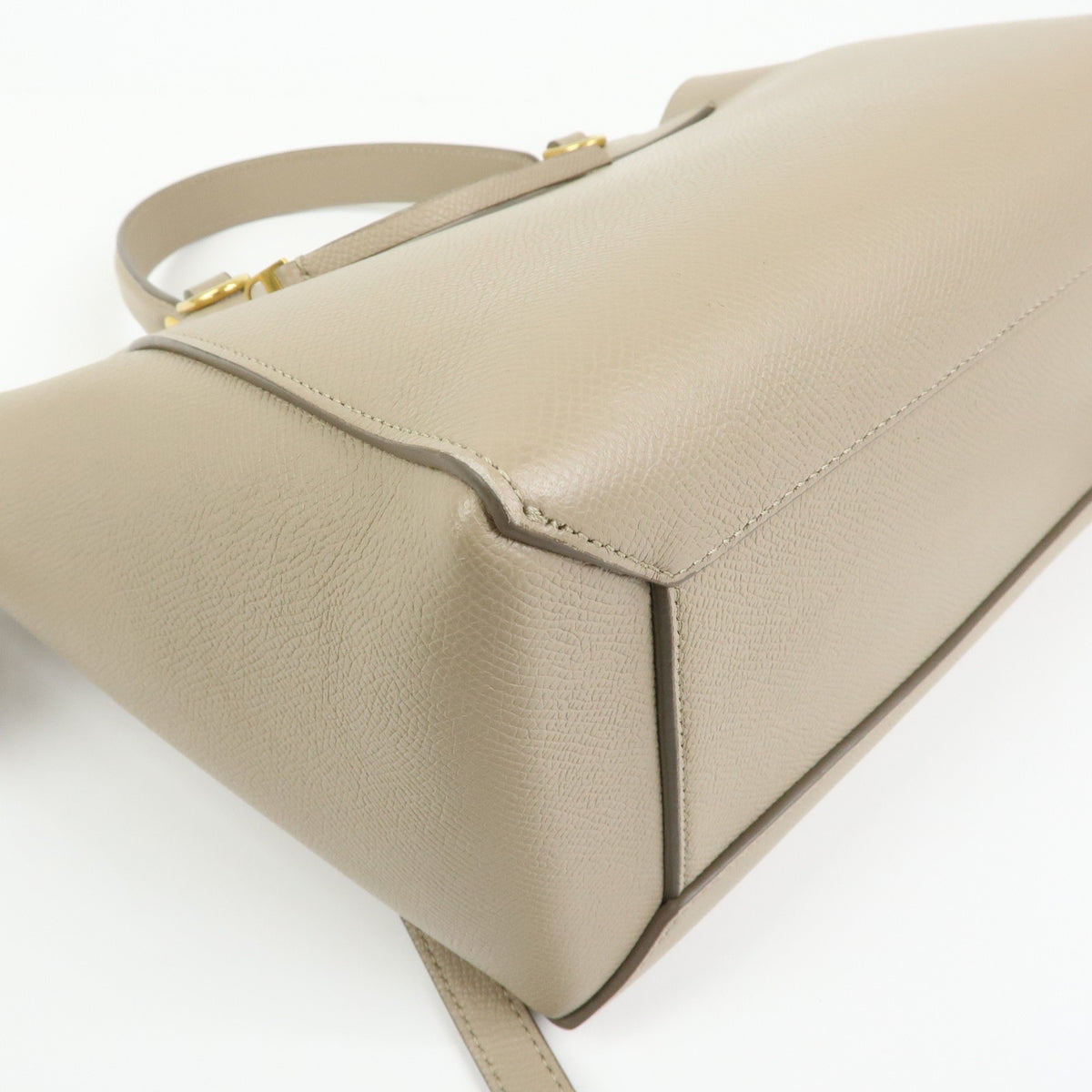 Celine Belt Textured Leather Beige Leather Handbag (Pre-Owned)
