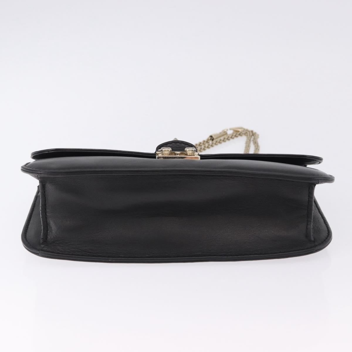 Valentino Garavani Glam Lock Leather Black Leather Shoulder Bag Bag (Pre-Owned)