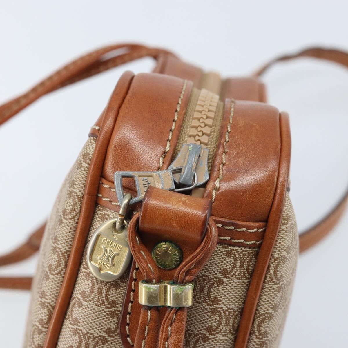 Celine Vintage Macadam Canvas And Leather Beige Canvas Shoulder Bag Bag (Pre-Owned)