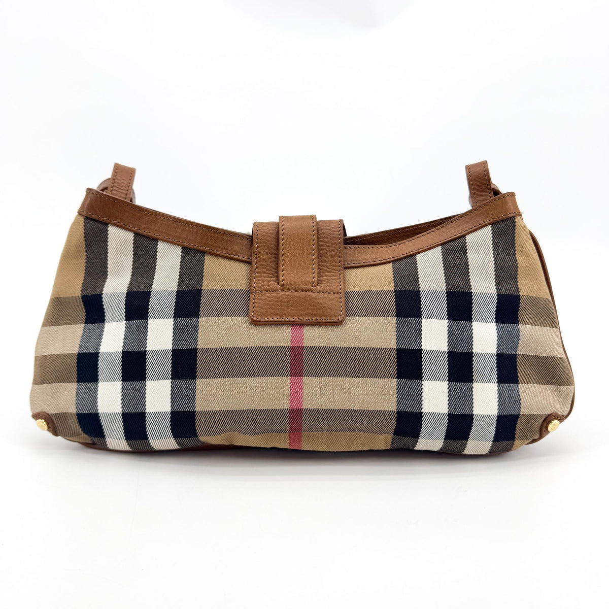 Burberry Shoulder Bag Nova Check Coated Canvas Black Canvas Shoulder Bag Bag (Pre-Owned)
