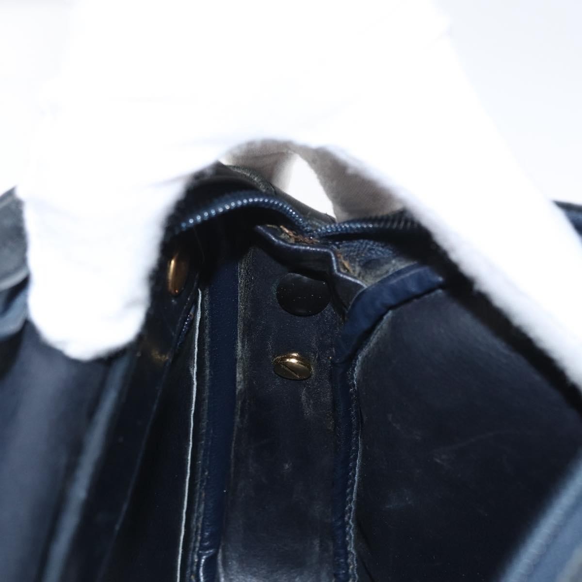 Christian Dior Vintage Leather Navy Leather Shoulder Bag Bag (Pre-Owned)