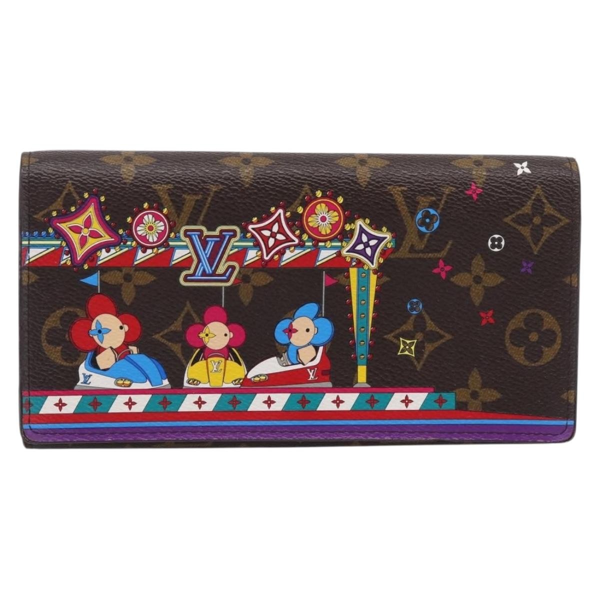 Louis Vuitton Sarah Wallet Nm Limited Edition Vivienne Xmas Monogram Canvas Brown Canvas Wallets Accessory (Pre-Owned)