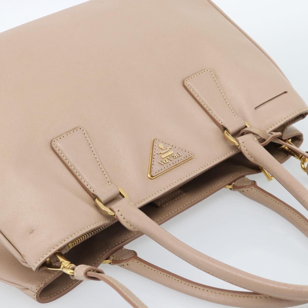 Prada Gardener's Saffiano Leather Beige Leather Tote Bag Bag (Pre-Owned)