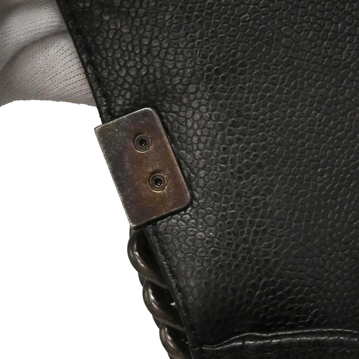 Chanel Boy Flap Tweed And Leather Black Leather Shoulder Bag Bag (Pre-Owned)