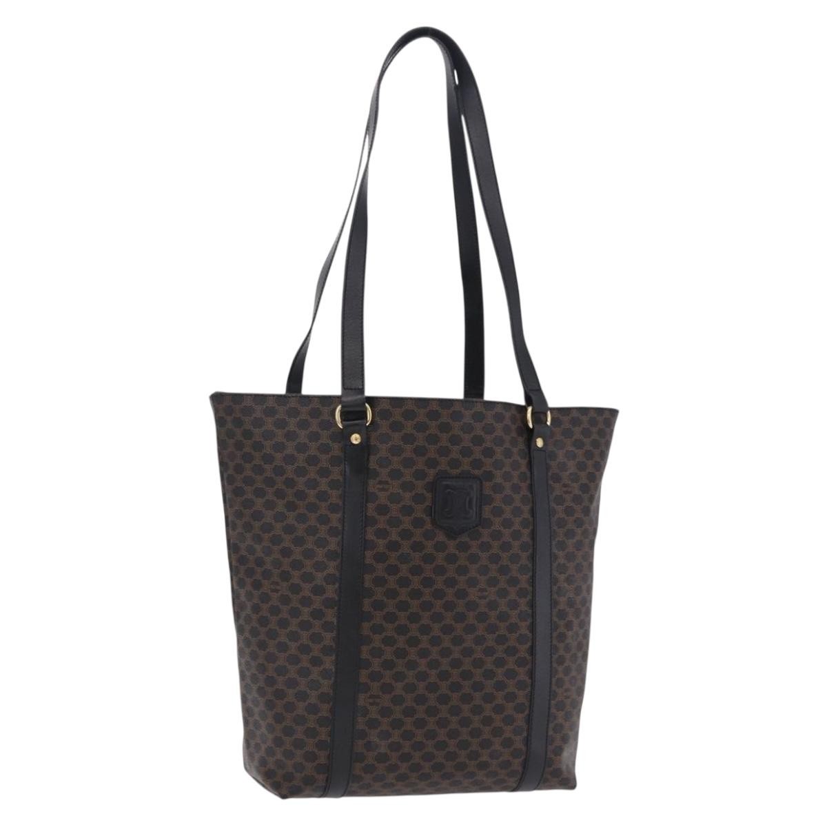 Celine Vintage Macadam Canvas And Leather Black Canvas Shoulder Bag Bag (Pre-Owned)