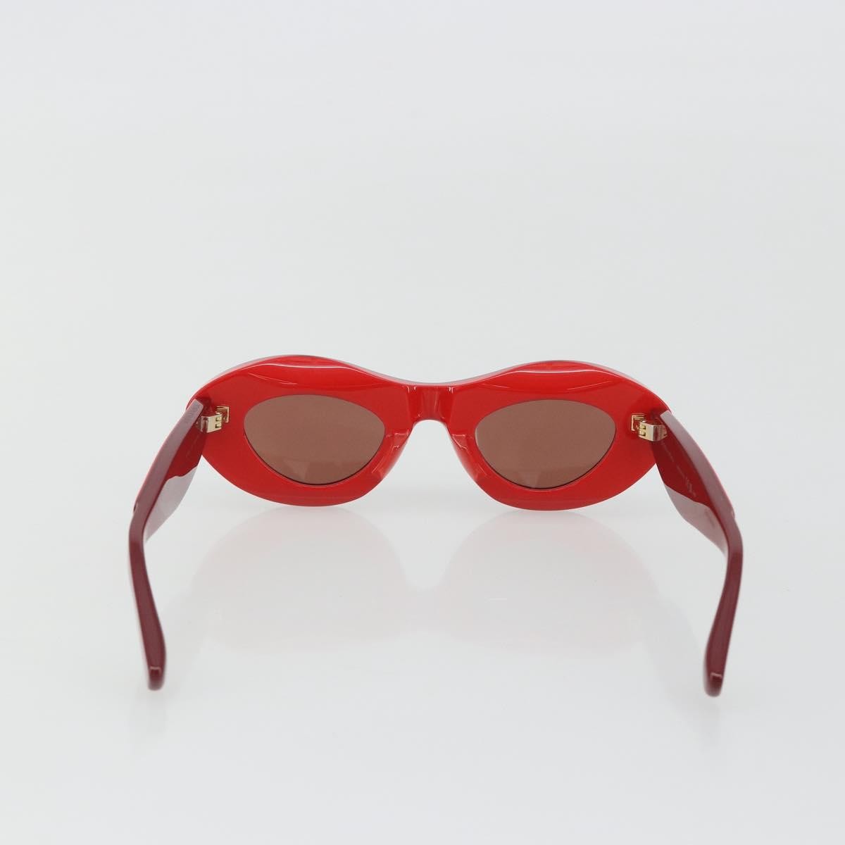 Bottega Veneta Ovale Acetate Red Plastic Sunglasse Accessory (Pre-Owned)