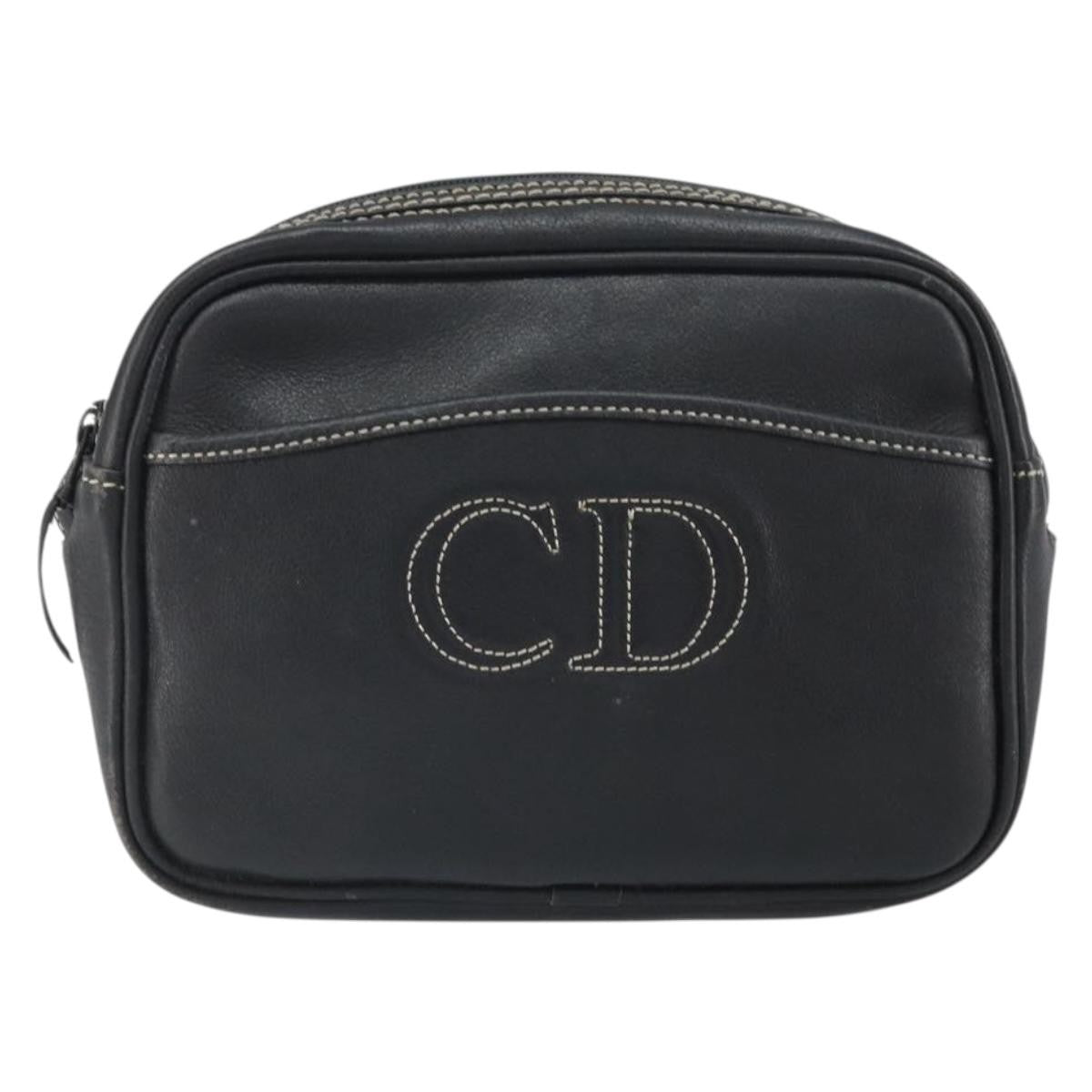 Christian Dior Cd Shoulder Bag Leather Navy Leather Shoulder Bag Bag (Pre-Owned)