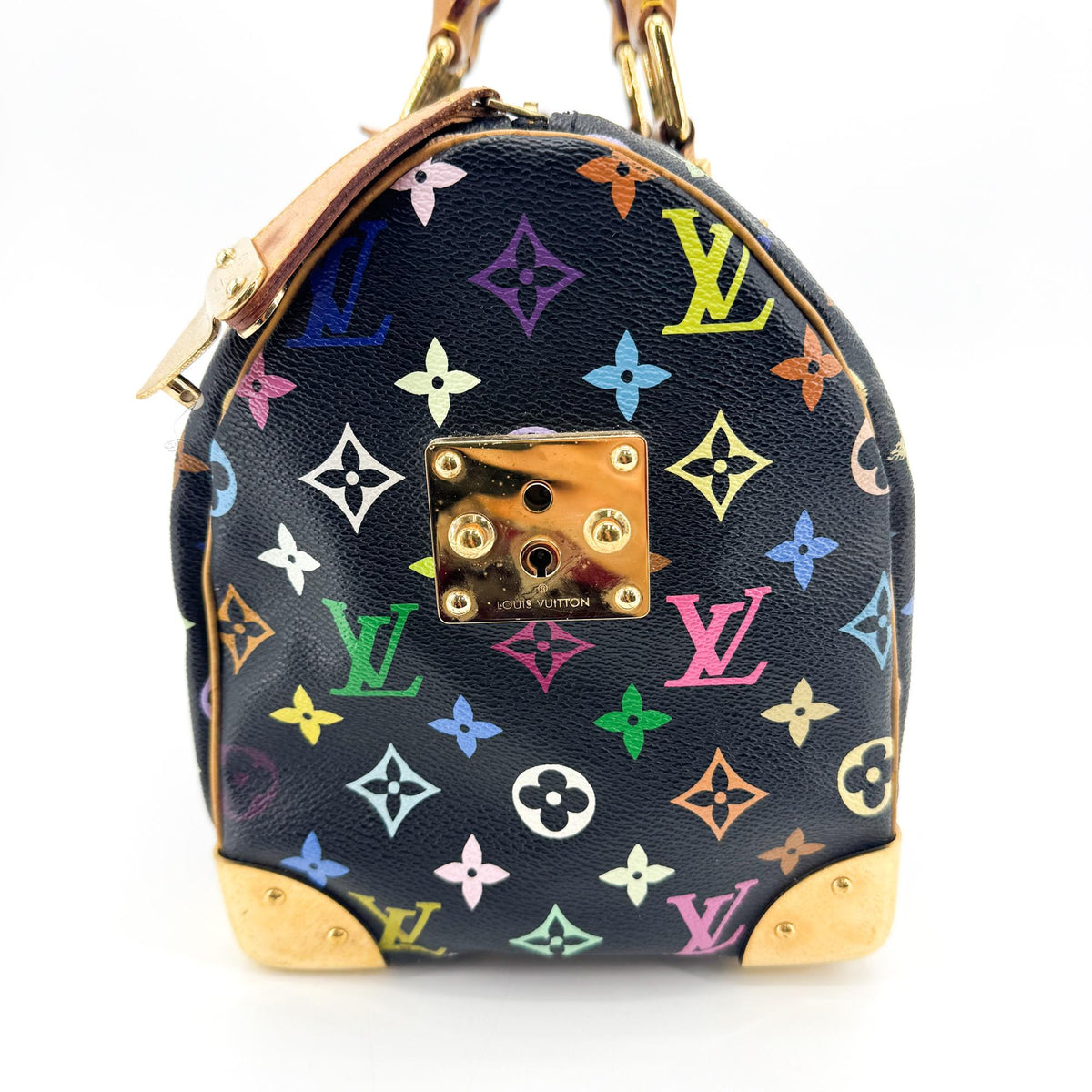 Louis Vuitton Speedy Monogram Multicolor Black Canvas Handbag (Pre-Owned)