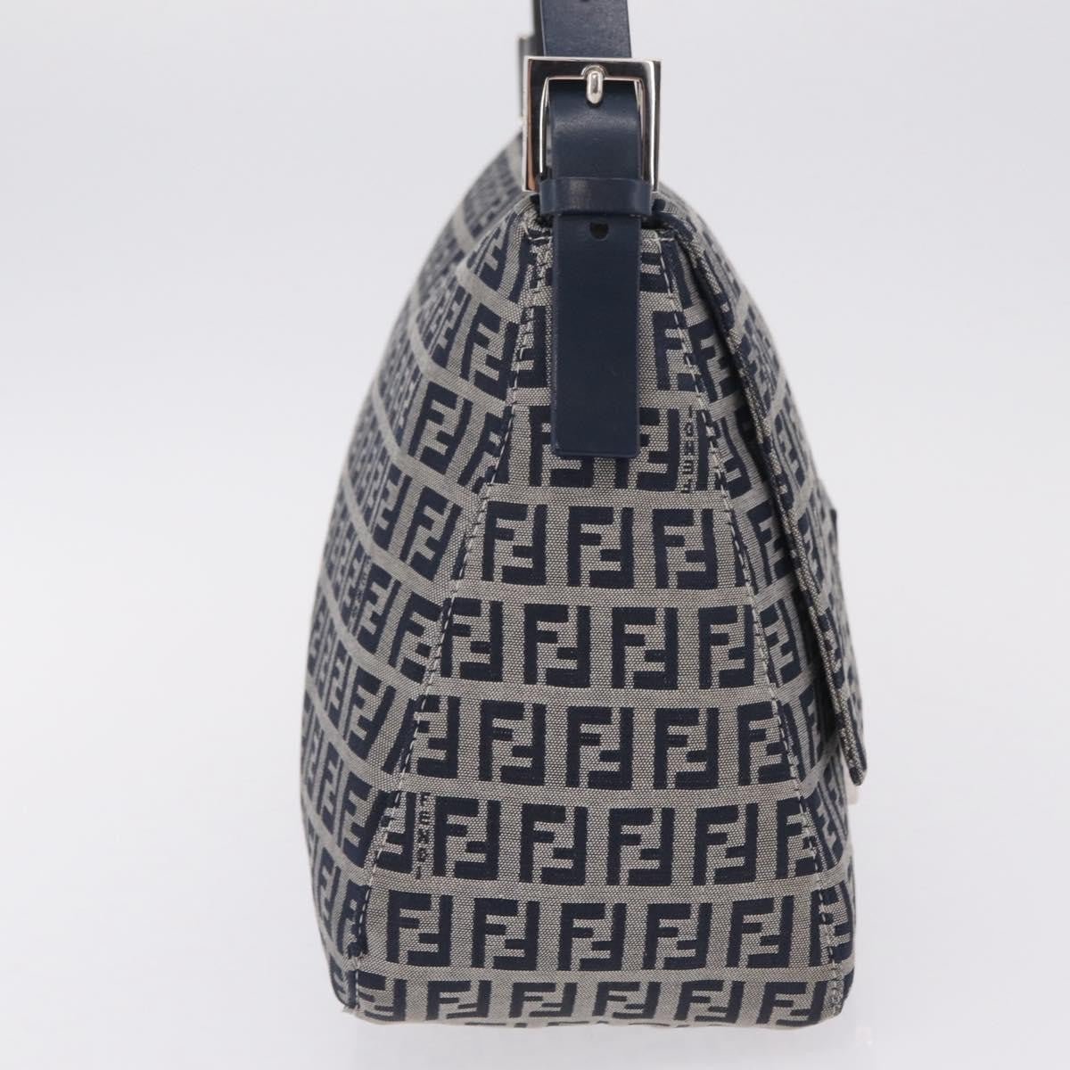 Fendi Fendi Mamma Baguette Monogram Canvas Navy Canvas Handbag (Pre-Owned)