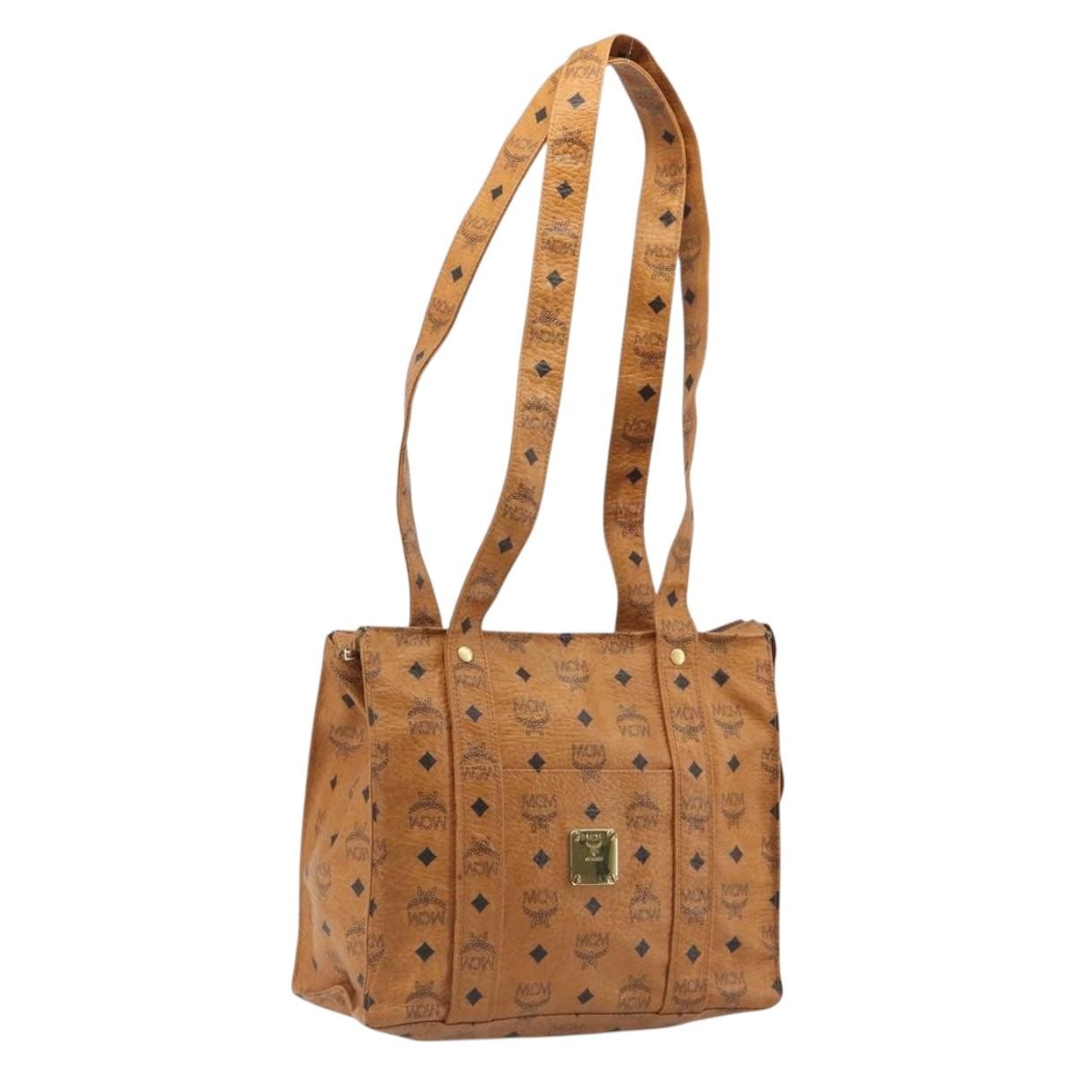 MCM Visetos Leather Brown Leather Shoulder Bag Bag (Pre-Owned)