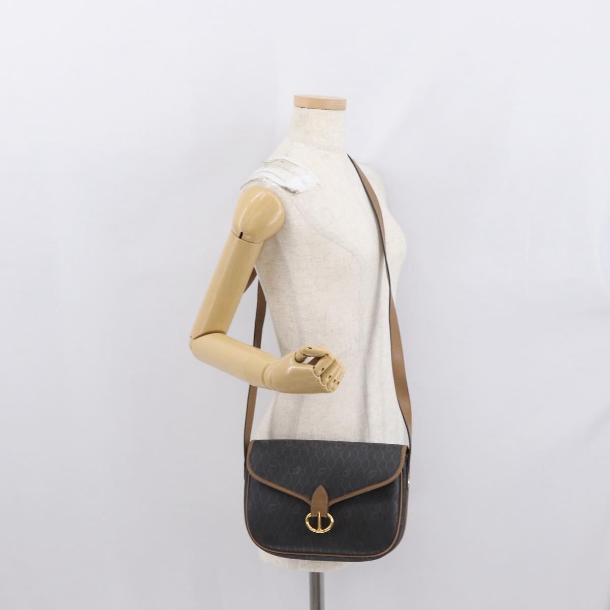 Christian Dior Vintage Honeycomb Flap Canvas And Leather Black Canvas Shoulder Bag Bag (Pre-Owned)