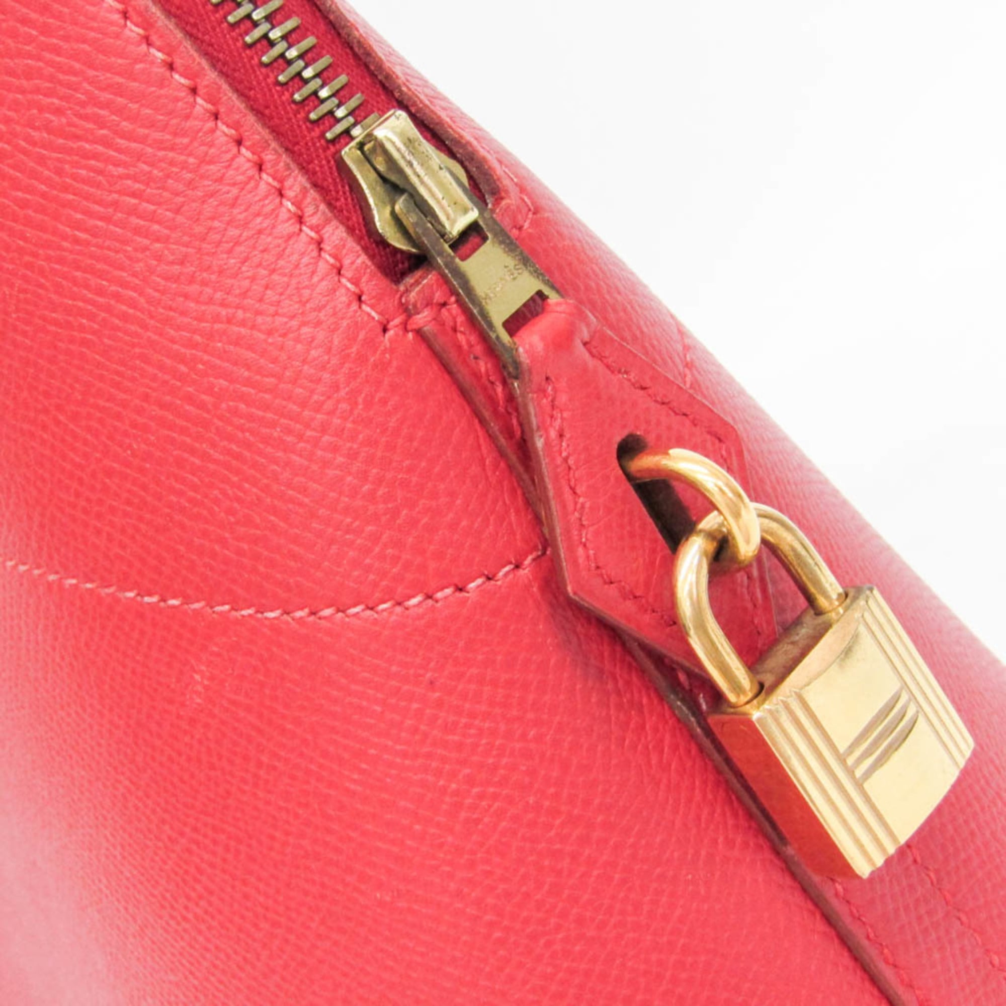 Hermes Bolide Courchevel Red Leather Handbag (Pre-Owned)