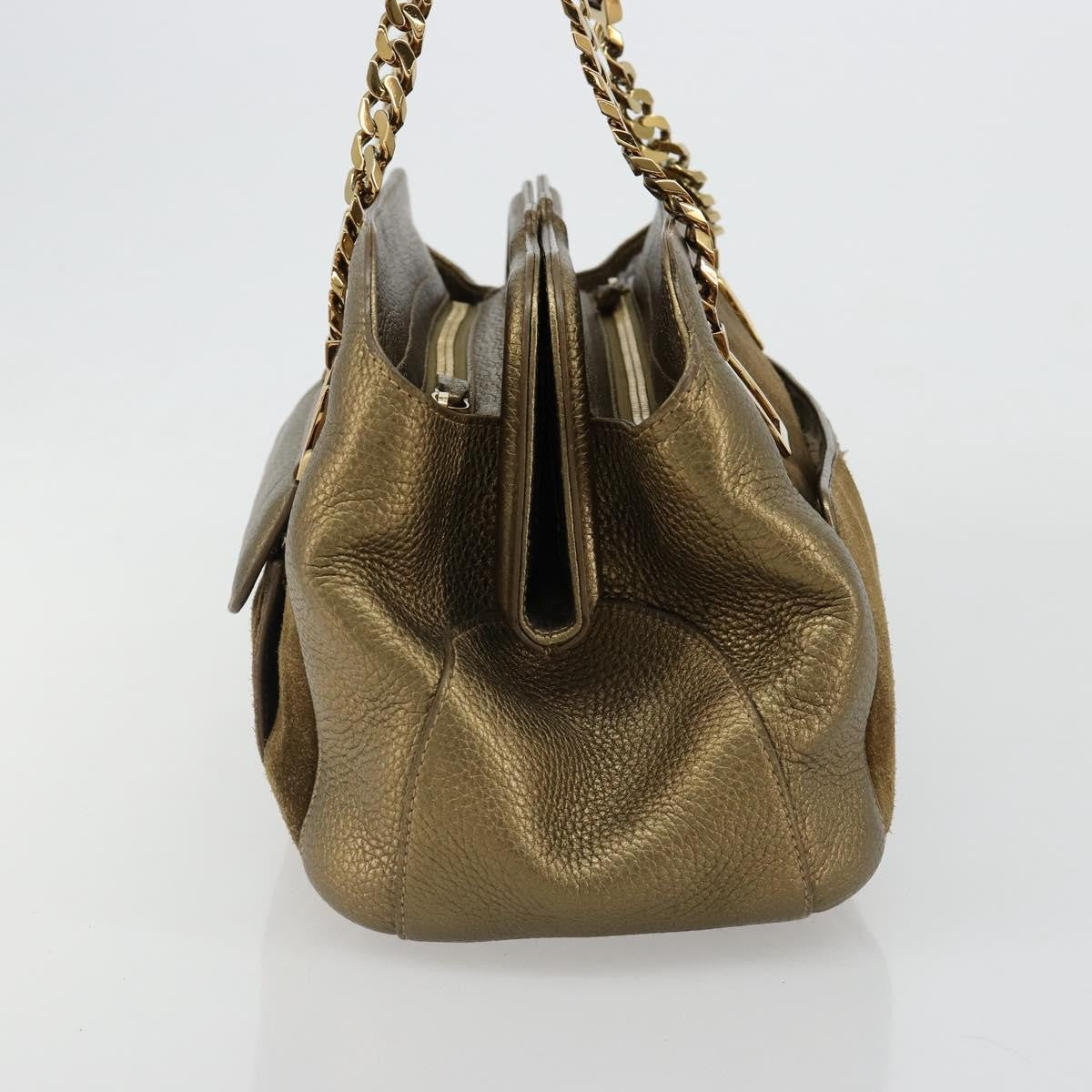 Cartier Chain Ladonia Shoulder Leather Gold Suede Tote Bag Bag (Pre-Owned)