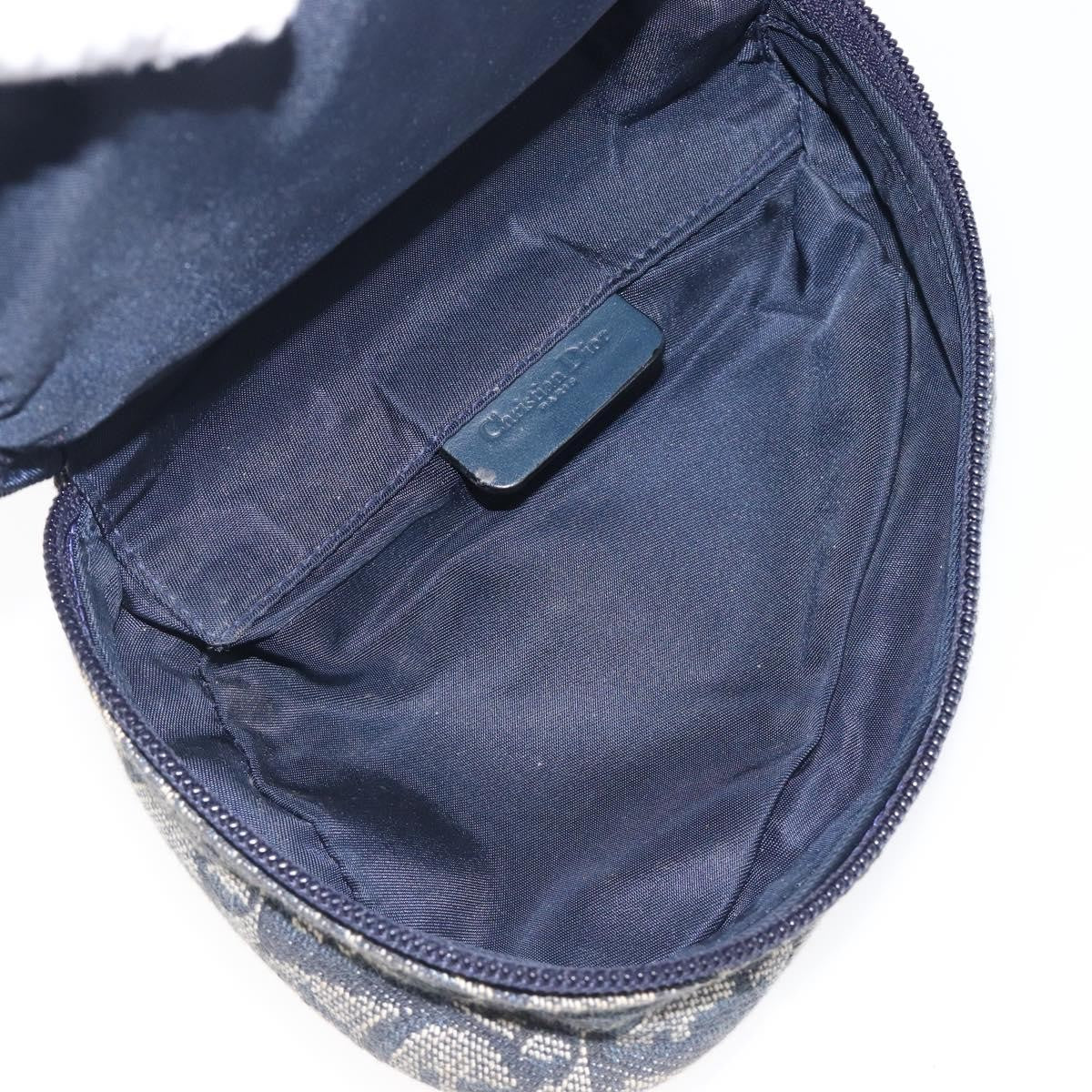 Christian Dior Saddle Zip Diorissimo Canvas Navy Canvas Clutche & Pouche Bag (Pre-Owned)