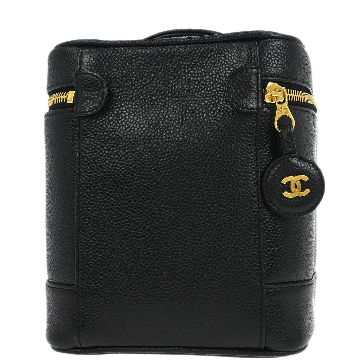 Chanel Vintage Timeless Cosmetic Case Caviar Black Leather Clutche & Pouche Bag (Pre-Owned)