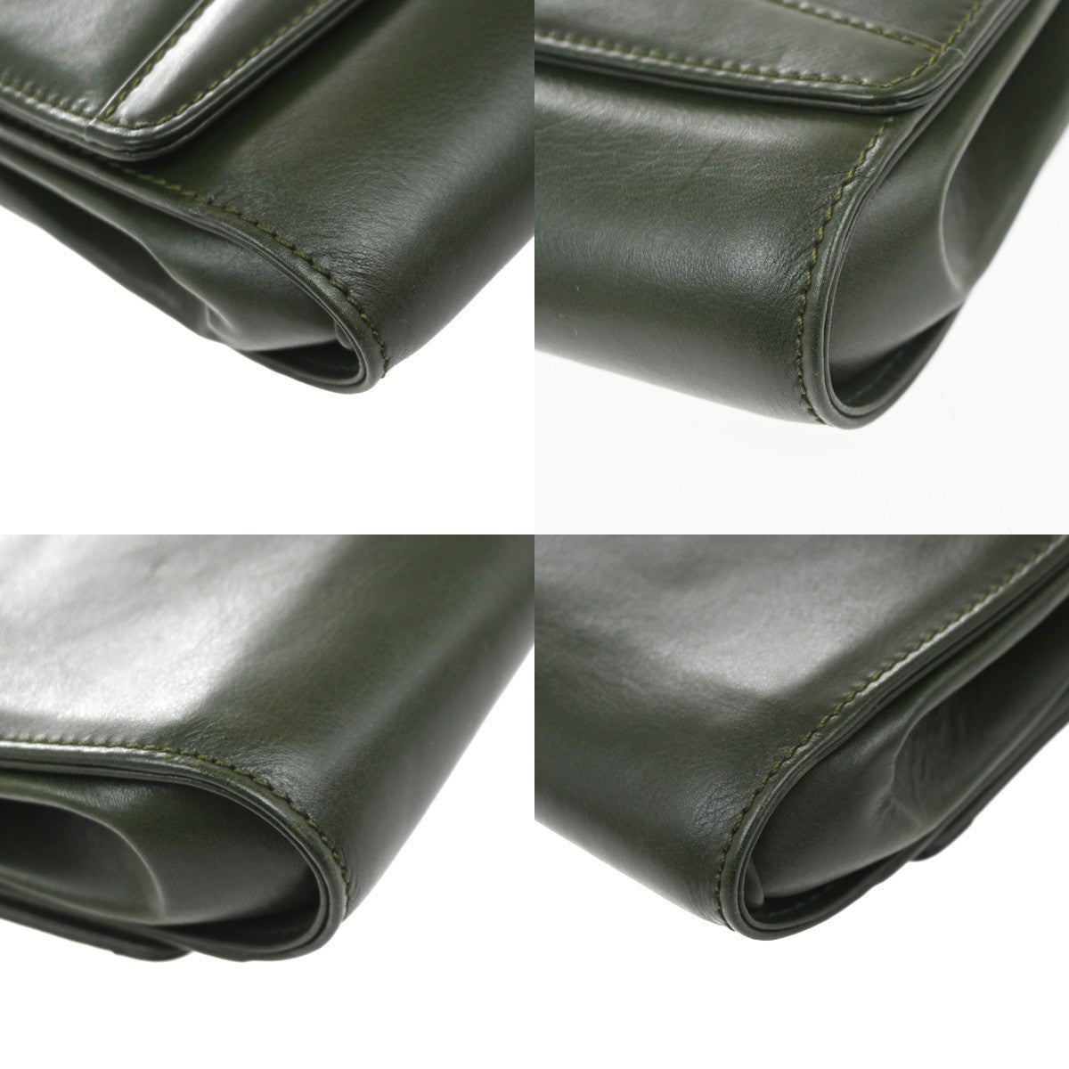 Celine Vintage Leather Green Leather Shoulder Bag Bag (Pre-Owned)