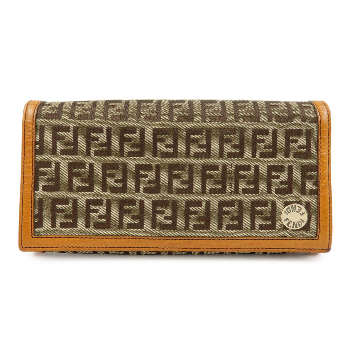 Fendi Bifold Zucca Coated Canvas Beige Canvas Wallets Accessory (Pre-Owned)