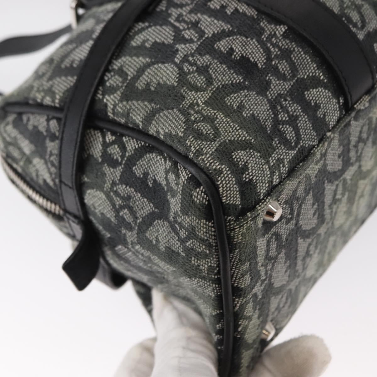 Christian Dior Vintage Trotter Zip Diorissimo Canvas Black Canvas Shoulder Bag Bag (Pre-Owned)