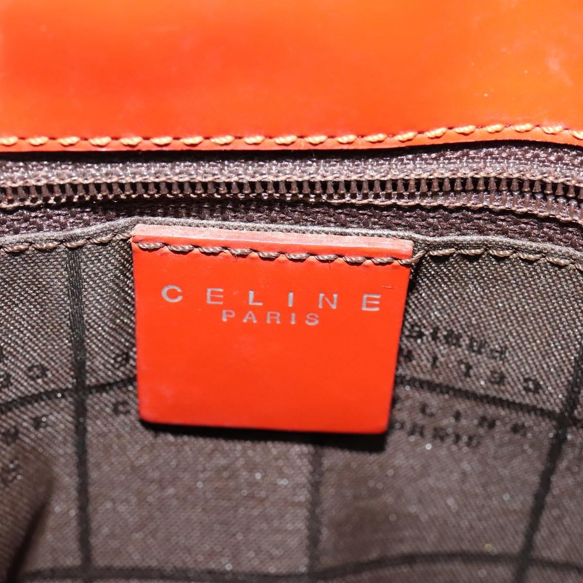 Celine Shoulder Canvas Orange Canvas Shoulder Bag Bag (Pre-Owned)