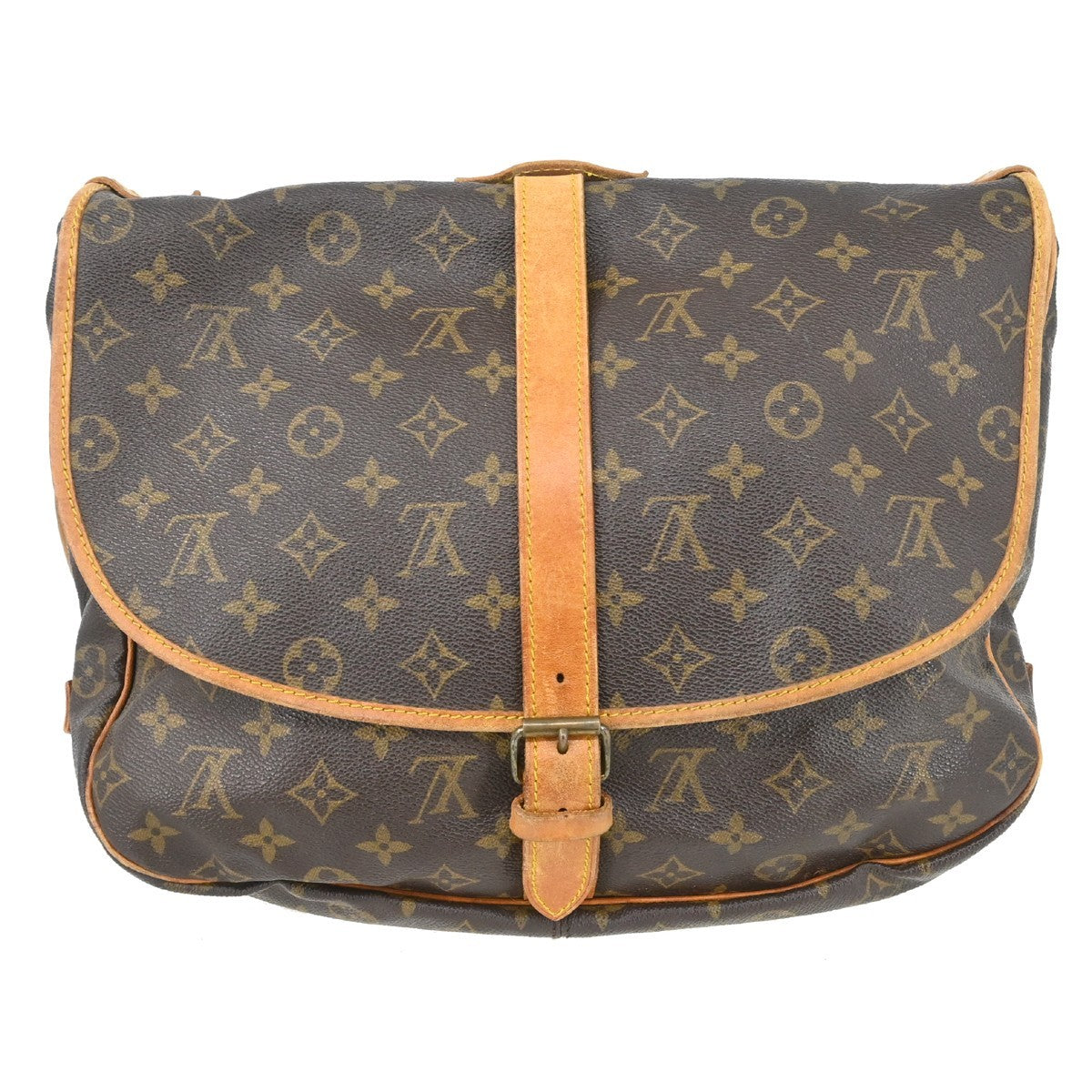 Louis Vuitton Saumur Monogram Brown Canvas Shoulder Bag Bag (Pre-Owned)