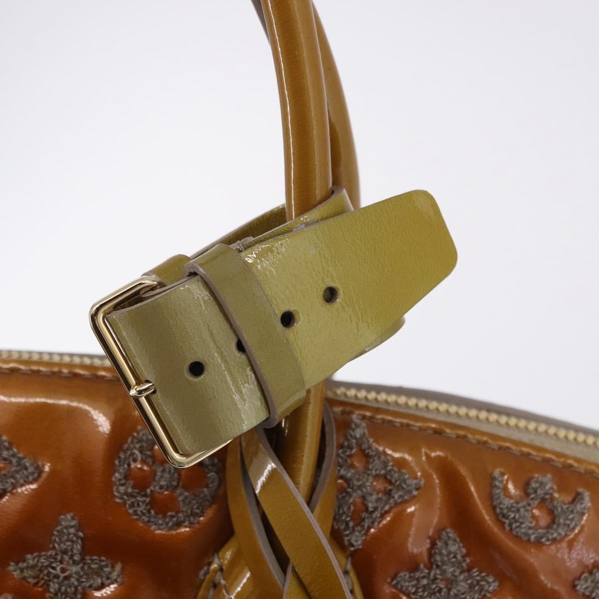 Louis Vuitton Fascination Lockit Patent Lambskin Brown Pearl Handbag (Pre-Owned)