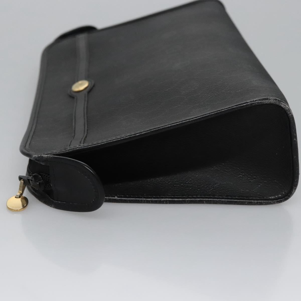 Christian Dior Vintage Honeycomb Zip Coated Canvas Black Canvas Clutche & Pouche Bag (Pre-Owned)