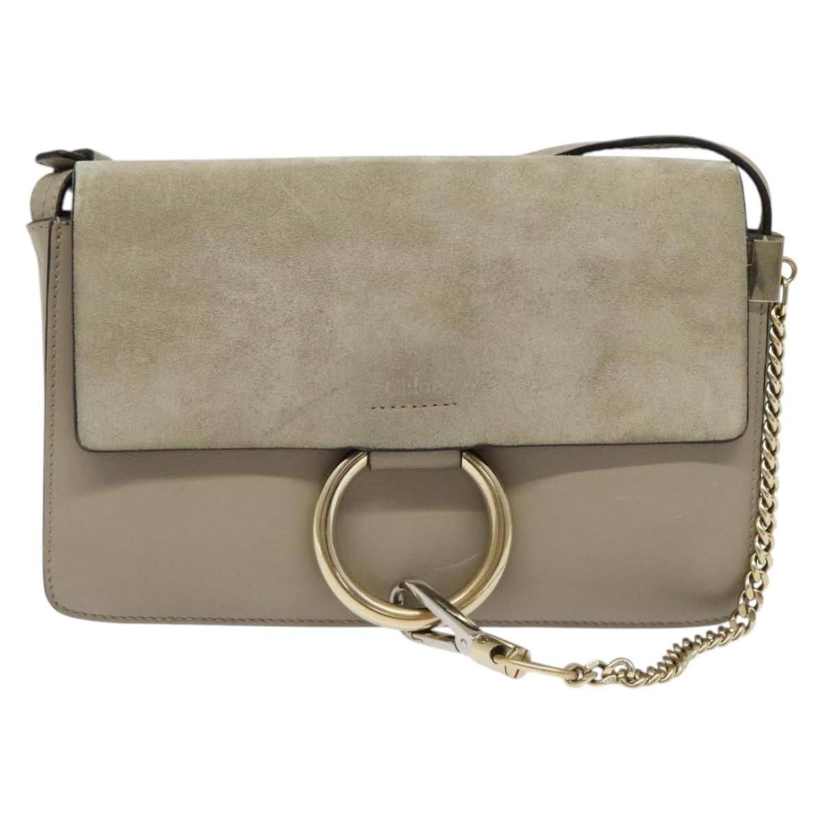 Chloe Faye Leather And Suede Beige Leather Bag (Pre-Owned)