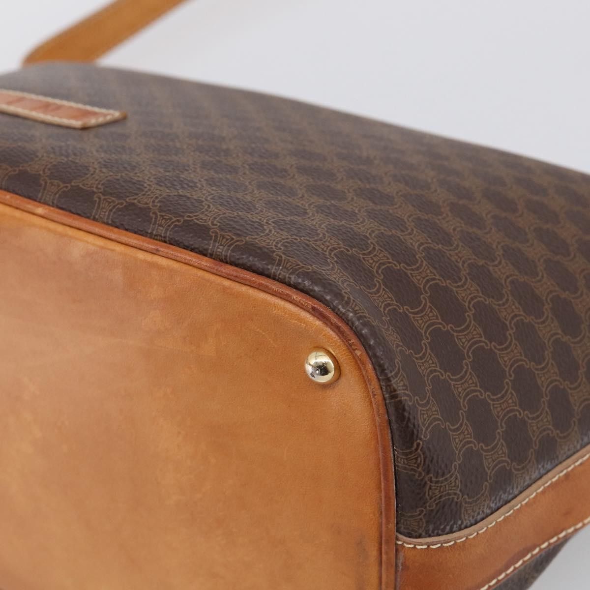Celine Macadam Shoulder Pvc Leather Brown Canvas Crossbody Bag Bag (Pre-Owned)