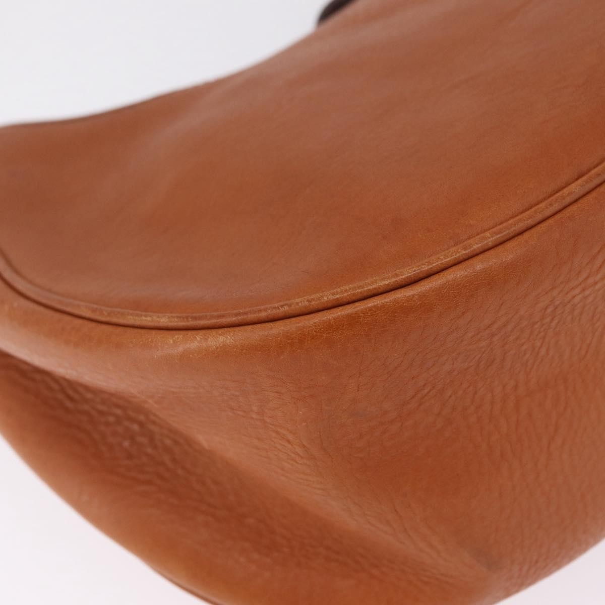 Prada Shoulder Leather Brown Leather Shoulder Bag Bag (Pre-Owned)