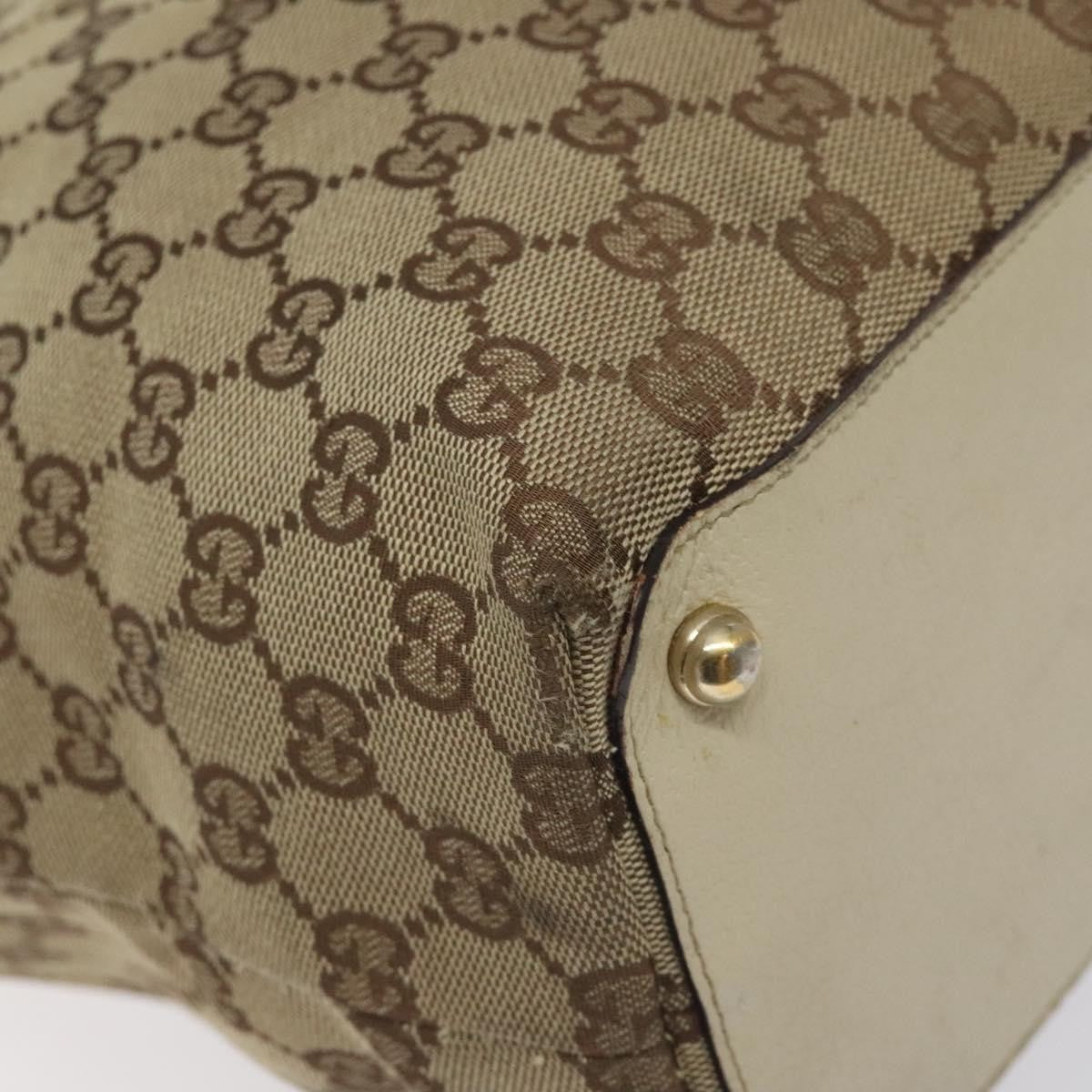 Gucci Gg Canvas Canvas Beige Canvas Tote Bag Bag (Pre-Owned)