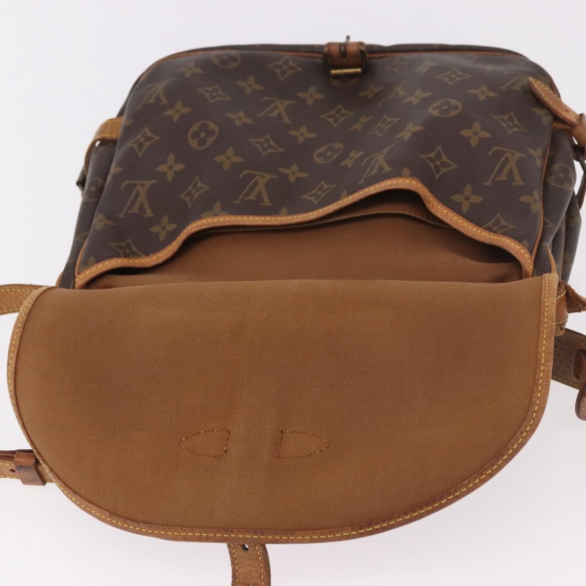 Louis Vuitton Saumur Monogram Canvas Brown Canvas Shoulder Bag Bag (Pre-Owned)