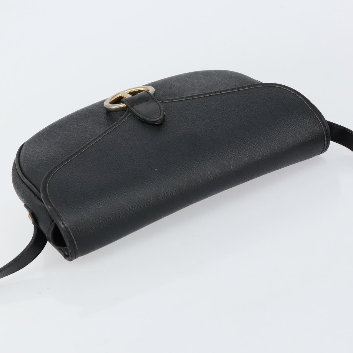 Christian Dior Vintage Honeycomb Flap Coated Canvas Black Canvas Shoulder Bag Bag (Pre-Owned)
