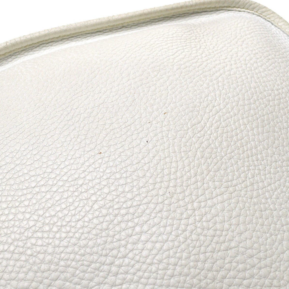 Hermes Evelyne Bag Gen I Clemence White Leather Handbag (Pre-Owned)