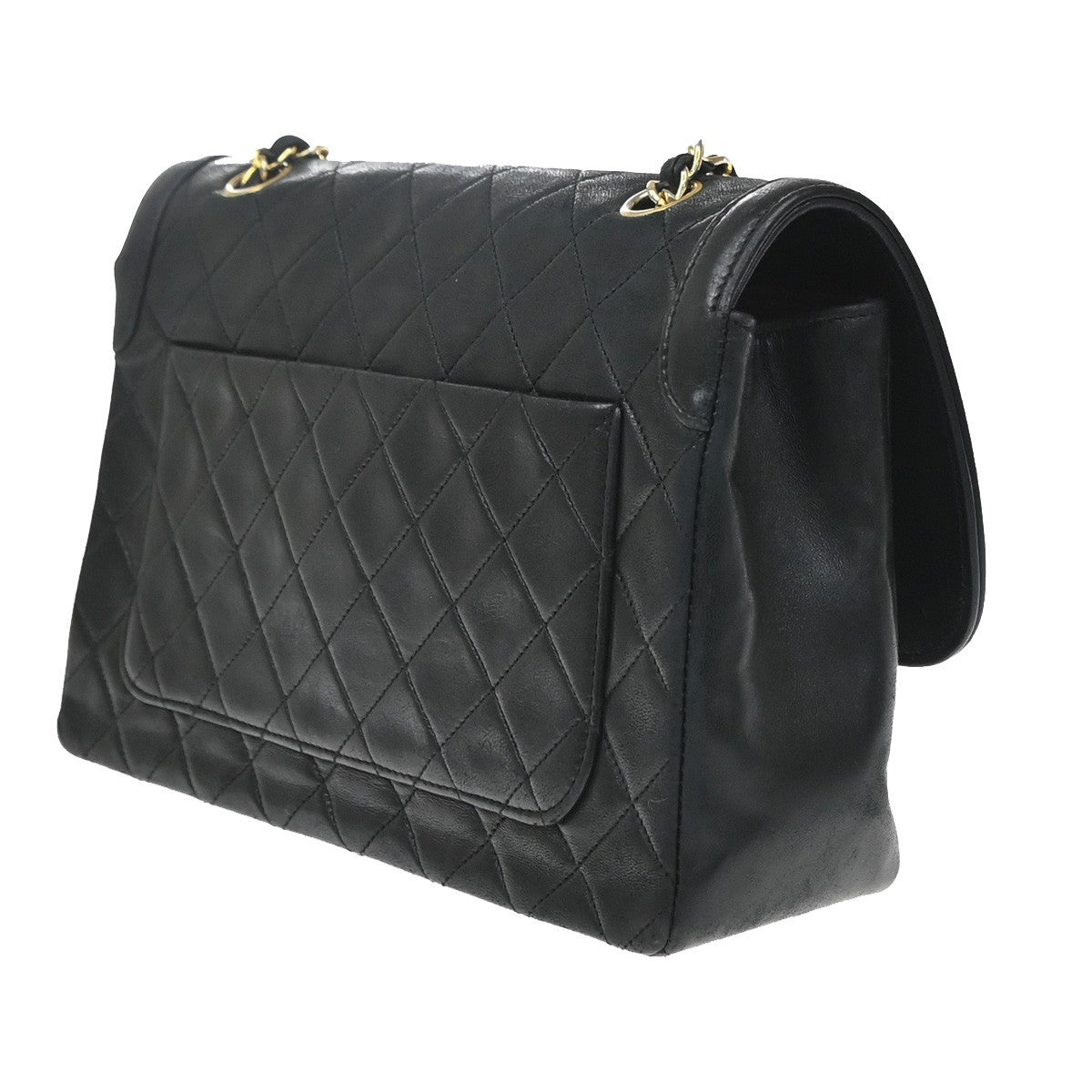 Chanel Chanel Matelassé Cuir Noir Black Leather Black Leather Shoulder Bag Bag (Pre-Owned)