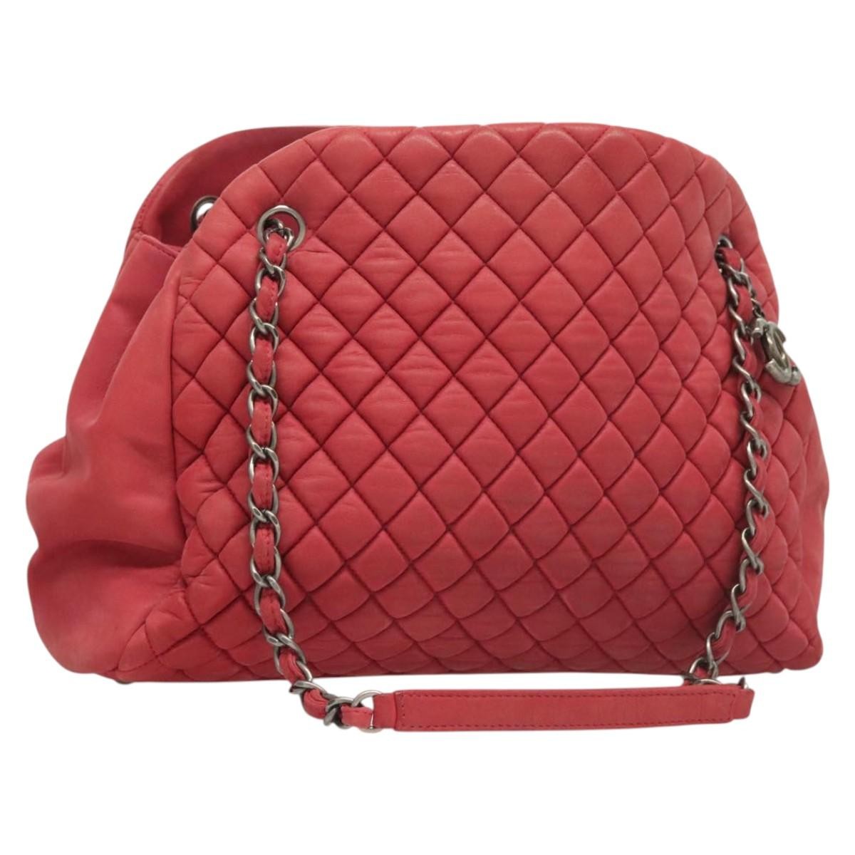 Chanel Matelasse Chain Leather Pink Leather Shoulder Bag Bag (Pre-Owned)