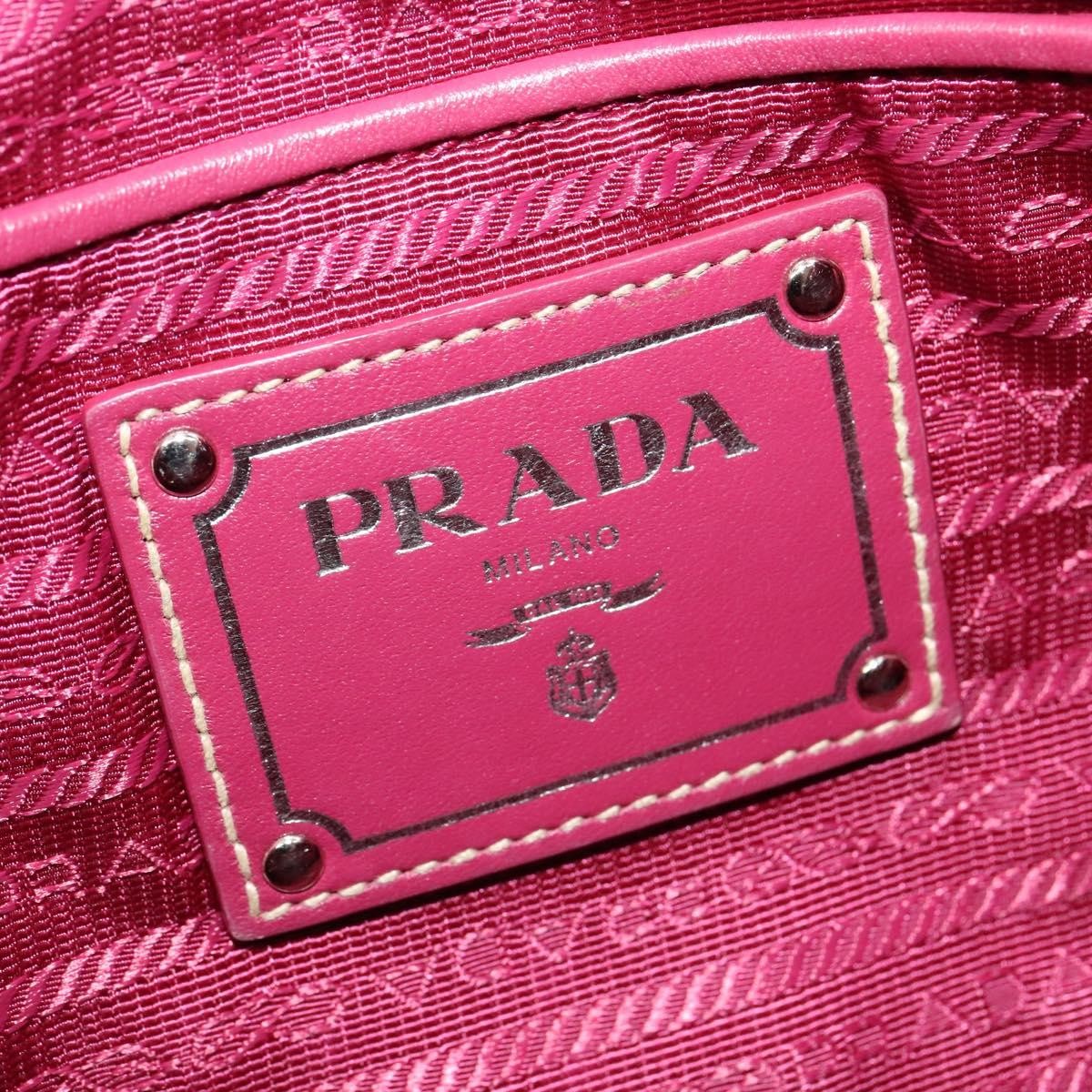 Prada Convertible Belted Hobo Tessuto With Leather Pink Nylon Shoulder Bag Bag (Pre-Owned)