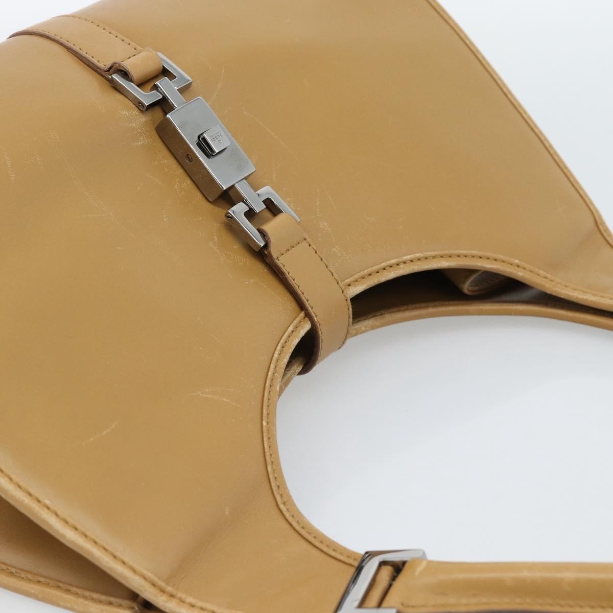 Gucci Jackie O Leather Beige Leather Handbag (Pre-Owned)