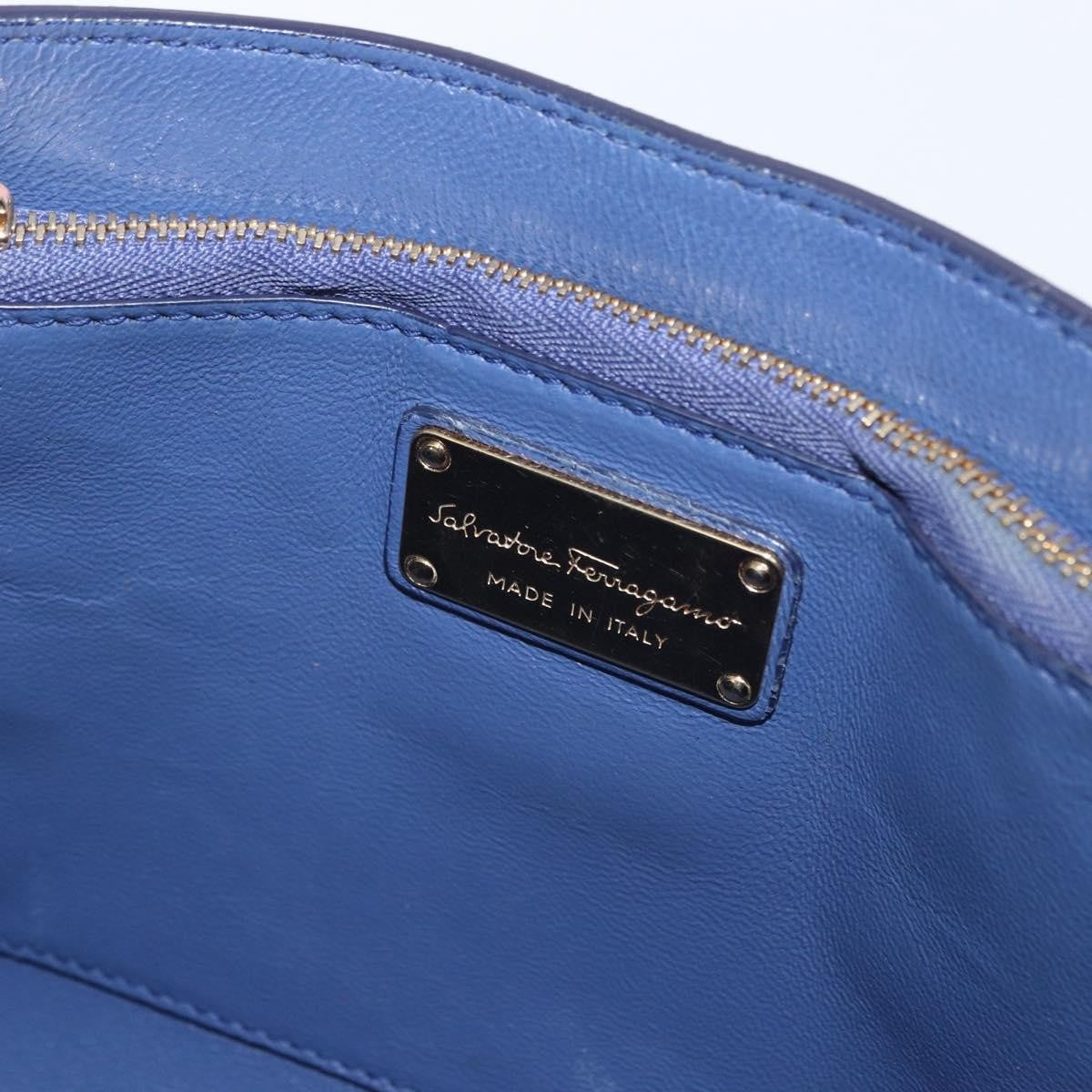 Salvatore Ferragamo Abbey Leather Navy Leather Shoulder Bag Bag (Pre-Owned)