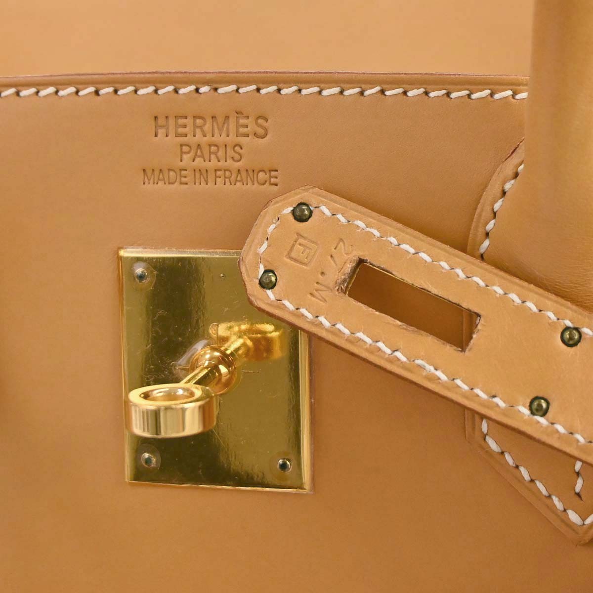 Hermes Hac Birkin Brown Vache Natural With Gold Hardware Neutral Leather Handbag (Pre-Owned)